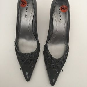 Ellen Tracy Gray Patent Leather Heels